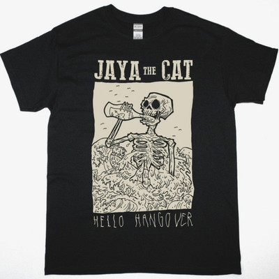 JAYA THE CAT HELLO HANGOVER NEW BLACK T-SHIRT
