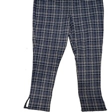 Women's Blue  White Plaid Dress Pants Regular Size L