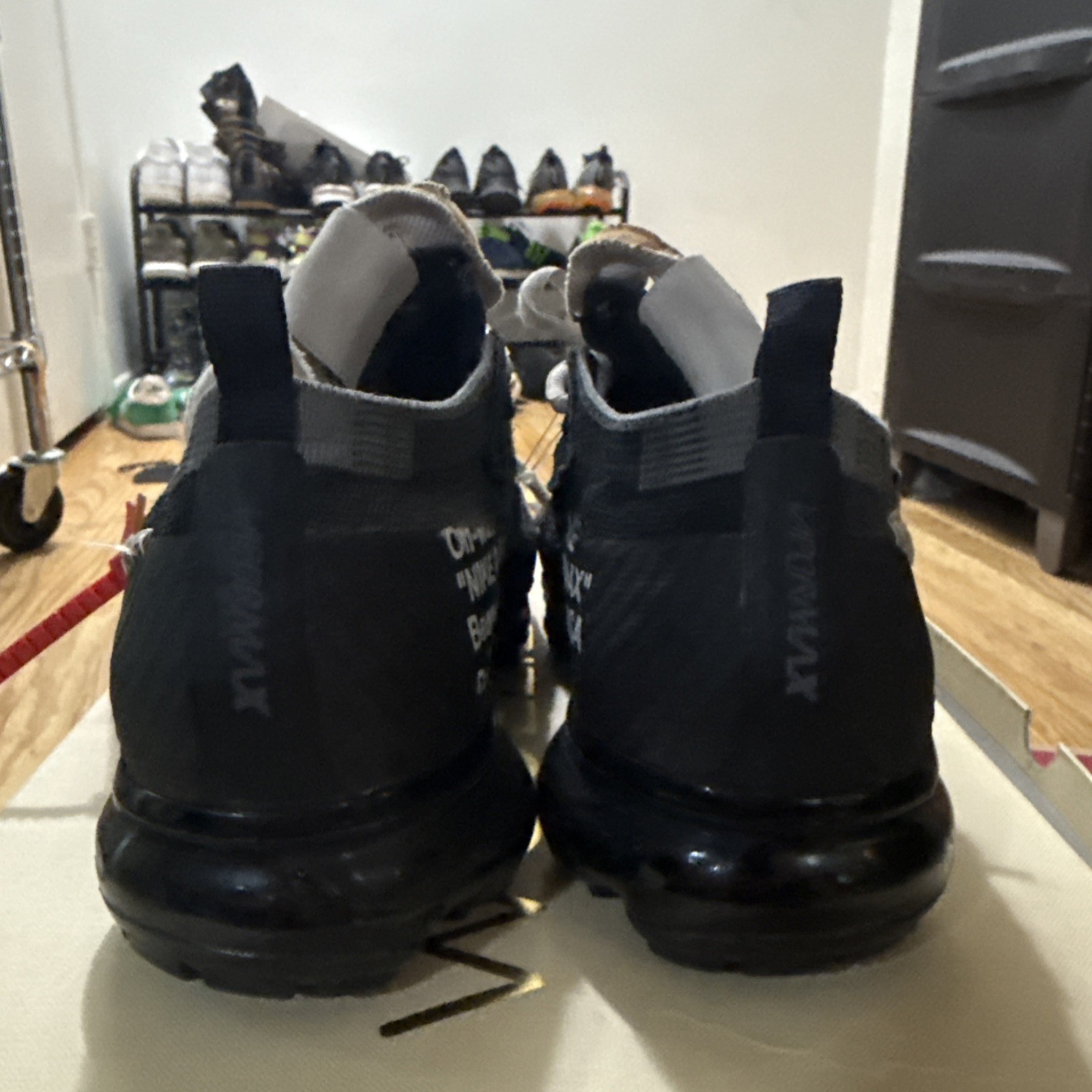 OFF WHITE X NIKE Taglia 7 Nike Off White x Air VaporMax The Ten Donna Nero Bianco USATE