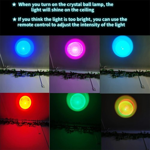 Bola de Cristal Solar Luz Nocturna, Lámpara de Cristal Galaxia 3D de 3,15 Pulgadas con LED Woo... - Imagen 7 de 9