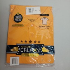 Authentic Galaxy School Uniform Gold Sbort Sleeve Polo Shirt Size 20