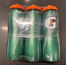 6 PACK Official Gatorade 32 fl oz Squeeze Water Bottle Sports Drink SEALED