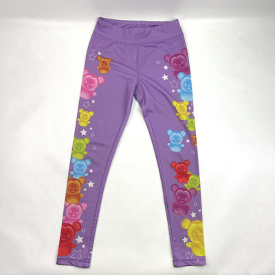 Disney Gummy Bears Mickey Mouse Purple Leggings Girls Size 9-10 Casual