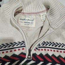 Weatherproof Vintage Blue Cable Knit Pullover Sweater Size Medium