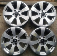 4x Alufelge 16 Zoll 7.5" 5x112 43ET Silber Mercedes-Benz Rim Wheel