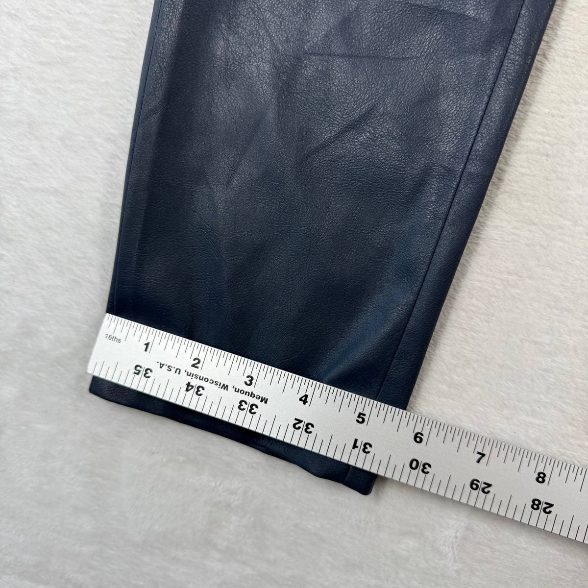 Brochu Walker Navy Blue Vegan Leather High Rise Slim Pants TPU 3712 Womens XS View 6
