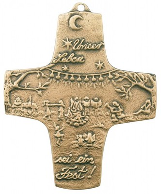 Bronzekreuz Unser Leben sei ein Fest