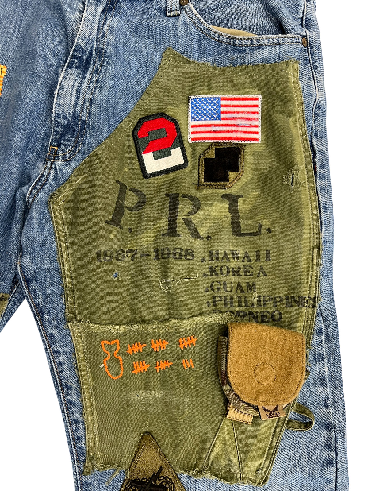 Upcycled Men Jeans 40x29-Patchwork Distressed fro… - image 8