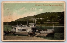 Ferry Wenona from Ashland Kentucky KY to Ironton Ohio OH 1916 Postcard