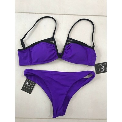Young & Reckless Swim Women S Bikini Swimwear Veronique Pleated Swimsuit NWT