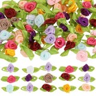 100 Pcs Mini Flowers for Crafts Multicolor Mini Roses Satin Roses