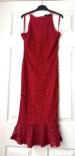AX Paris Red Lace Mesh Bodycon Dress Party Special Occasion Woman Size 8