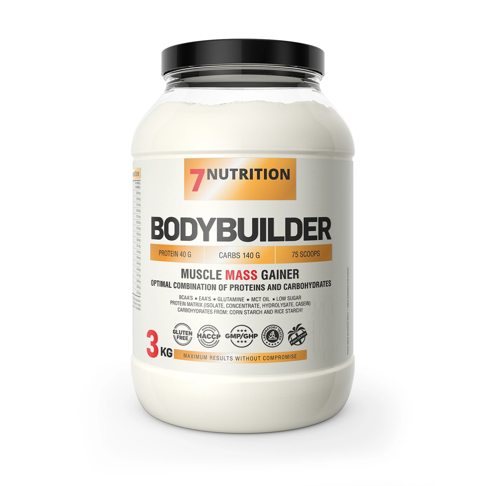 7NUTRITION BODYBUILDER MUSCLE MASS GAINER BCAA EAA LOW SUGAR 3000G VANILLA ICE