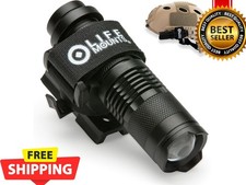 Tactical Rail Mount Flashlight White LED Multi-Mode Helmet Light 1000ft Beam