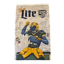Green Bay Packers Miller Lite 100 Seasons Vertical Banner Flag Football 49x30