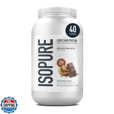 Isopure Low Carb 100% Pure Whey Isolate Protein Powder, Lactose F