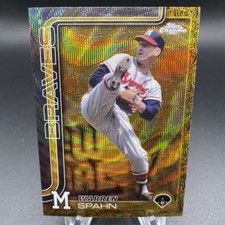 2025 Topps Gilded Collection Warren Spahn Gold Wave Refractor /75 #112 Braves