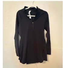 Lululemon Black Half Zip Long Sleeve Athletic Tennis Dress Size 8 LW1ERYS
