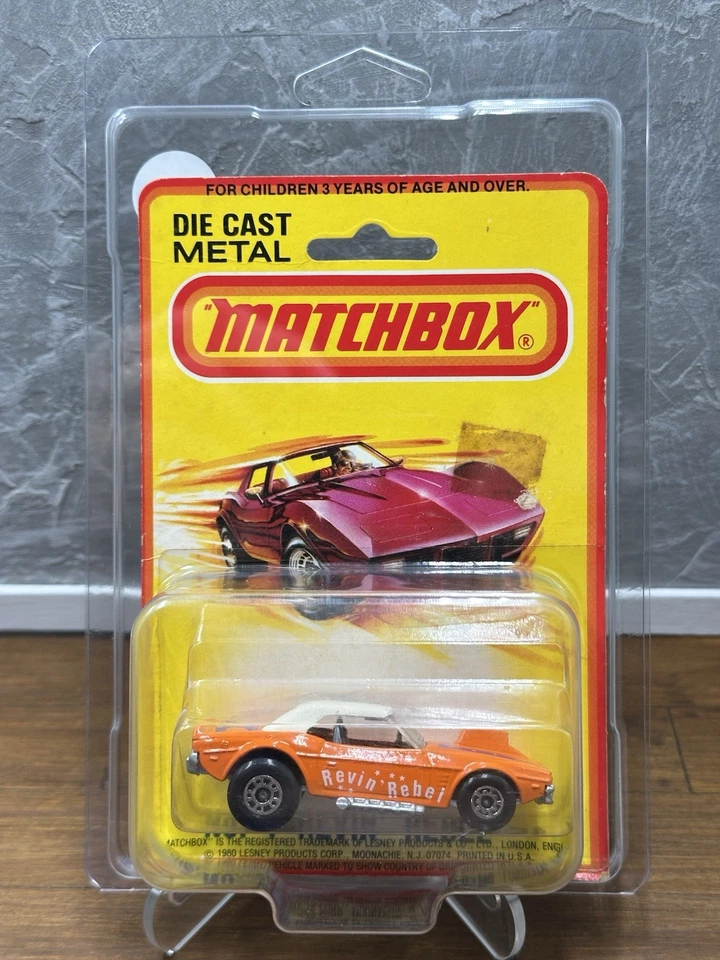 1982 Matchbox Lesney Superfast Revin’ Rebel #1 White Roof Vintage Carded - Image 2 of 4