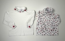 Vintage Hartstrings Turtlenecks Floral Sz 4  4T White With Flowers Soft Warm