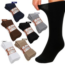 3-12 Pairs Health Circulatory Crew Cotton Diabetic Socks White 9-11 10-13 13-15