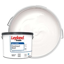 Leyland Trade Matt Contract Paint Brilliant White 10L Interior Walls UK Ceilings