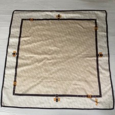 Authentic Vintage YSL Yves Saint Laurent Scarf Monogram Belt Cotton 19.5" Japan  