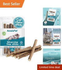 Natural Silvervine Chew Sticks for Cats - Promotes Dental Health  Fresh Breath