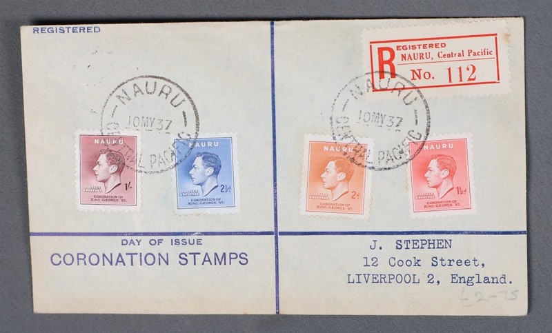 Mayfairstamps Nauru 1937 Central Pacific Registered Coronation Set First Day Cov