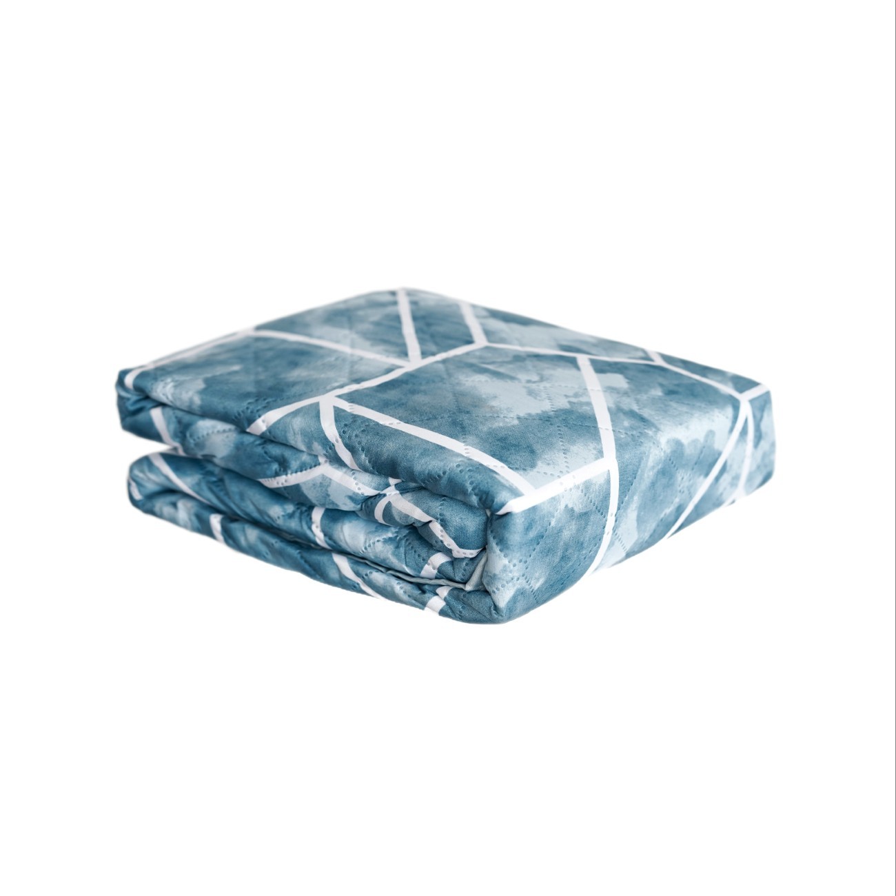 Tagesdecke 220 x 240 cm - Bett- - Sofaberwurf mit Steppung Blau-Wei 6790₽