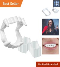 12-Pack White Halloween Fangs - Perfect Costume Party Accessory for All Ages