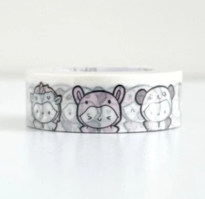 THECOFFEEMONSTERZCO NEW The Coffee Monsterz Co TCMC Classic Animal Costume Emotis 2.0 Washi Tape