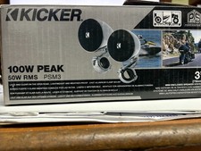  2 Kicker 47PSM34 3" 100w PSM Motorcycle/ATV Handlebar Speakers in Chrome PSM34