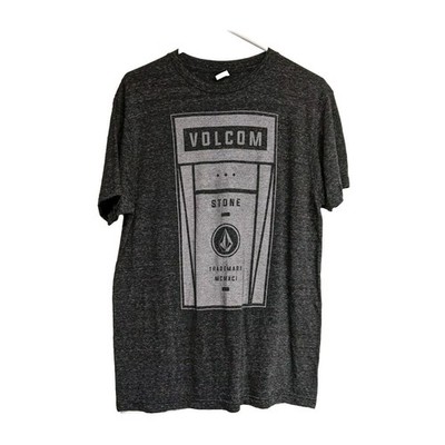 Volcom Shirt Men Medium Pre-Shrunk Charcoal Gray Graphic  Print Tee Crewneck M