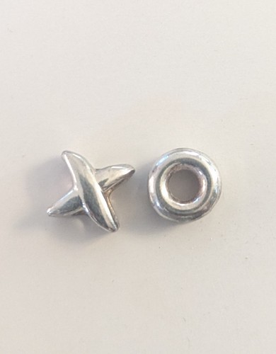 Sterling Silver X O Charms Spacer Beads 925 Silver Necklace Bracelet