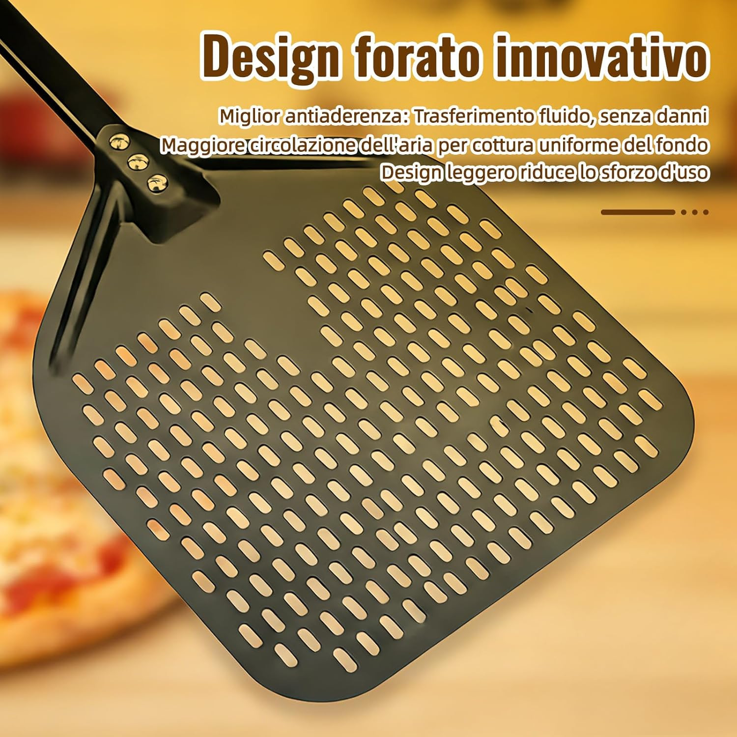Accessori Forno Pizza: Pala Forata 30cm e Coltello Professionale - 4