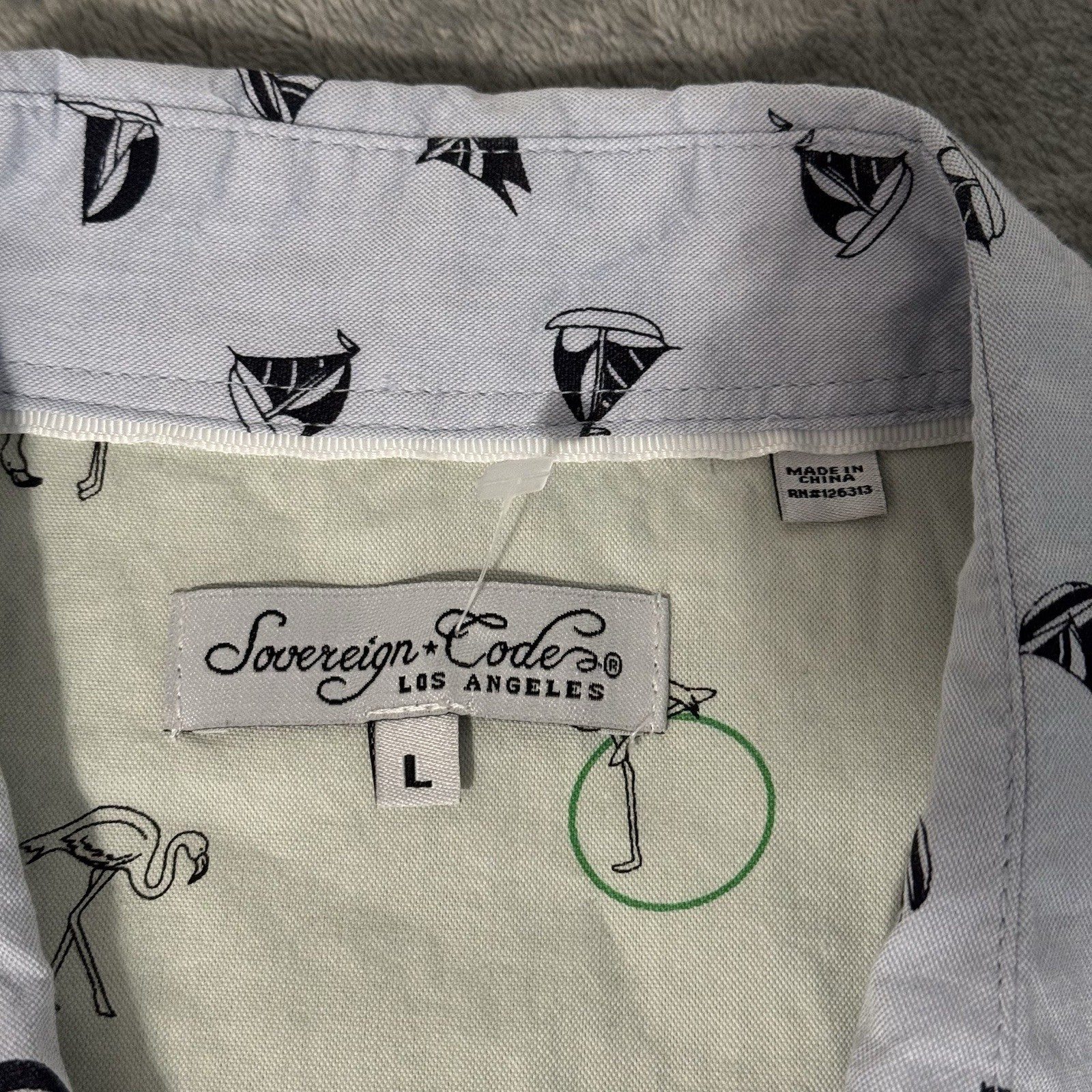 Sovereign Code Sailboat Button Down Flamingo Flip… - image 4