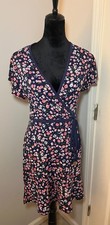 Michael Kors Navy Floral Wrap Dress Size XS NWT
