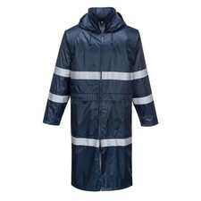 Portwest F438 Classic Iona Rain Waterproof Reflective Hi Vis Coat Workwear Navy