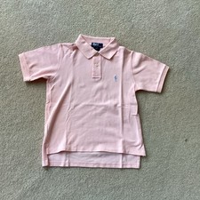 RALPH LAUREN PINK SHORT SLEEVED KIDS POLO SHIRT, 5, 2 BUTTONS, COLLARED, UNISEX