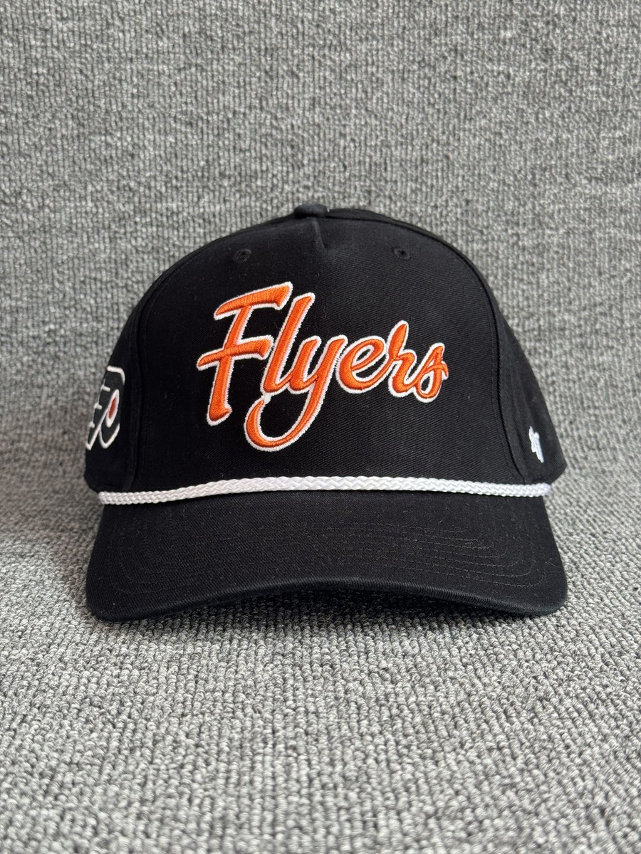 '47 Brand Philadelphia Flyers NHL Black Rope Snapback Hat Script Logo