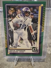2025 Donruss Justin Jefferson #242 Green Press Proof Minnesota Vikings