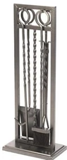 5 Piece Fireplace Tool Set & Stand, Heavy Duty, Full Size, Style Selections NIB