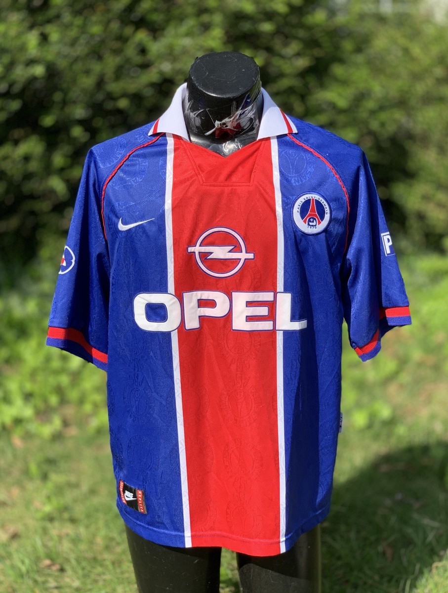 Vintage Nike PSG 1998 1999 Home Jersey Opel Paris Saint-Germain Sz