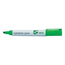5 Star Eco Highlighter 1-5mm Line Green Pack 10