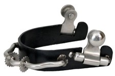 Showman Ladies/Youth Black Steel Bumper Rowel Spurs