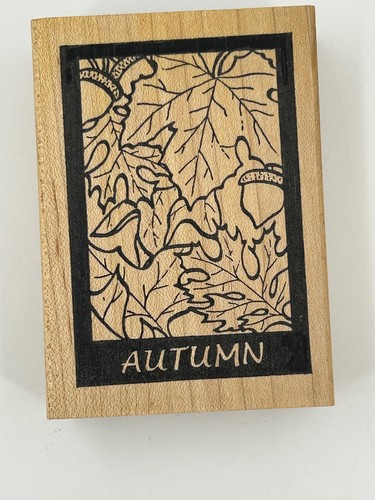 Ann-Ticipations Autumn Leaves Fall Wood Mount Rubber Stamp Craft Card