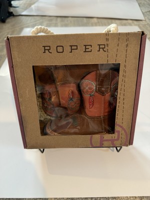 Roper Cowbabies Leather Boots, Size 2