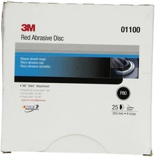 3m Company 3M-1100 Red Abrasive Stikit Disc, 8 In, P80d, 25 Discs Per Box