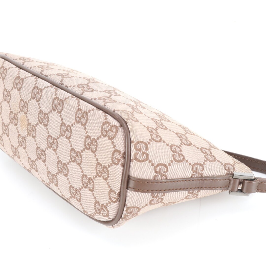 Gucci GG Canvas Accessory Pouch Leather Handle Used, 21x11cm Bag thumbnail 6
